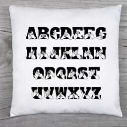 Bsl Alphabet Cushion British Sign Language, Bedroom, School, Nursery, Learning Cushion, Bsl Cushion Cover - thumbnail 3