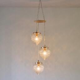 Falling Acorns Chandelier Hanging Pendant Lighting Fixture, Cascading Raspberry Shaped Glass Shades, Modern Bootsngus Lamps & Home Decor - thumbnail 2