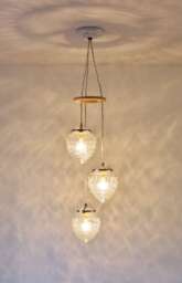 Falling Acorns Chandelier Hanging Pendant Lighting Fixture, Cascading Raspberry Shaped Glass Shades, Modern Bootsngus Lamps & Home Decor