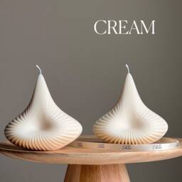 Handmade Ribbed Pyramid Soy Candle - Unique Home Decor - thumbnail 3