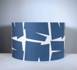 Blue Geometric Lampshade, Gold Or Silver Lining Option, Ceiling Lamp Base, 20cm To 50cm ??, Handmade By Vivid Shades - thumbnail 1