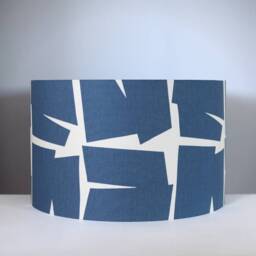 Blue Geometric Lampshade, Gold Or Silver Lining Option, Ceiling Lamp Base, 20cm To 50cm ??, Handmade By Vivid Shades - thumbnail 2