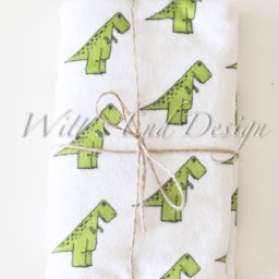 Dinosaur Minky Lovey Personalized Green Dino, Baby Snuggle Blanket - thumbnail 4