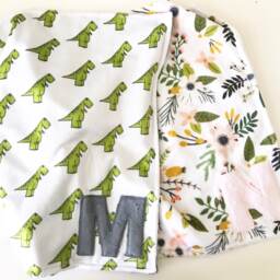 Dinosaur Minky Lovey Personalized Green Dino, Baby Snuggle Blanket - thumbnail 2