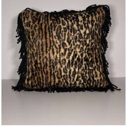 "Leopard-Print Silk Velvet Pillow, 16""x16" - thumbnail 2