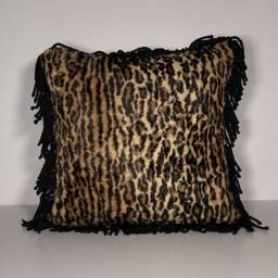 "Leopard-Print Silk Velvet Pillow, 16""x16" - thumbnail 1