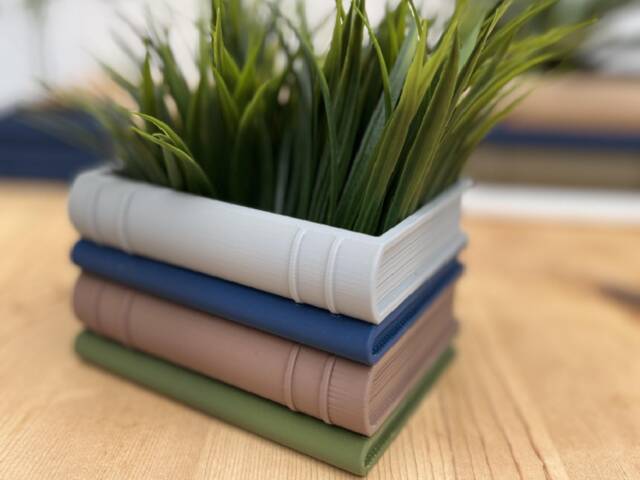 Book Planter For Readers, Stack Of Books Succulent Plant Pot, Planter, Gift Lover - image 1