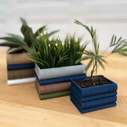 Book Planter For Readers, Stack Of Books Succulent Plant Pot, Planter, Gift Lover - thumbnail 2