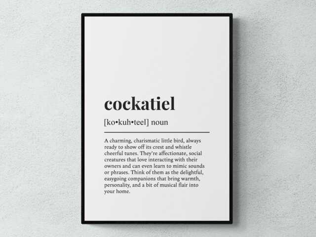 Cockatiel Funny Definition Pet Gift Wall Art Print - image 1