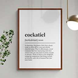 Cockatiel Funny Definition Pet Gift Wall Art Print - thumbnail 2