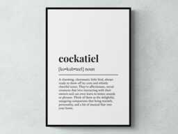Cockatiel Funny Definition Pet Gift Wall Art Print - thumbnail 1