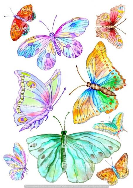 Wall Decals Butterflies 9-Set, Removable Furniture Decals, Home D??cor, Tile For Bathroom, Kitchen, Living Room - image 1