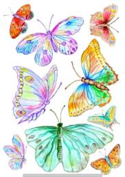 Wall Decals Butterflies 9-Set, Removable Furniture Decals, Home D??cor, Tile For Bathroom, Kitchen, Living Room - thumbnail 1