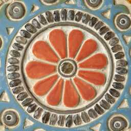 Boho Wall Art Set Of 5 - Made To Order Hand Carved Wooden Dough Bowl With Handmade Ceramic & Mosaic Tiles, Deep Framed Mosaics Muted Mod - thumbnail 3