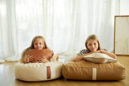 Vegan Leather Floor Cushion - Round Or Square Kids Seating