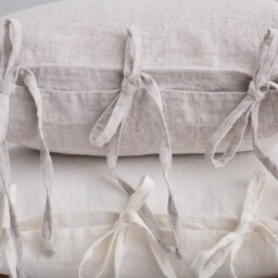 Natural Linen Pillowcase With Ties, Organic Linen Cushion Cover Handmade Pillow Cover, Sham - thumbnail 2