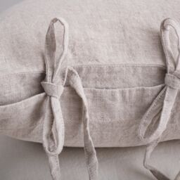 Natural Linen Pillowcase With Ties, Organic Linen Cushion Cover Handmade Pillow Cover, Sham - thumbnail 3