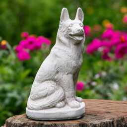 German Shepherd Statue Concrete Pet Figure Stone Dog Memorial Sculpture Outdoor Garden Decor Yard Ornament Dog Lover Gift Christmas - thumbnail 4