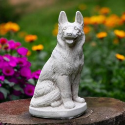 German Shepherd Statue Concrete Pet Figure Stone Dog Memorial Sculpture Outdoor Garden Decor Yard Ornament Dog Lover Gift Christmas - thumbnail 1