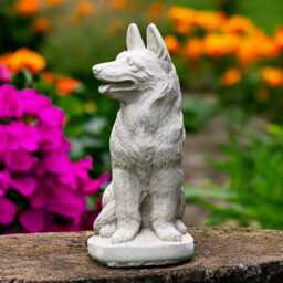 German Shepherd Statue Concrete Pet Figure Stone Dog Memorial Sculpture Outdoor Garden Decor Yard Ornament Dog Lover Gift Christmas - thumbnail 3