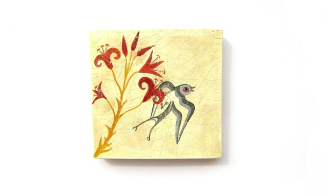 Minoan Spring Fresco Painting From Akrotiri Santorini , Museum Copy For Gift Her - image 1