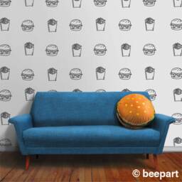 Burger & Fries Wall Decal Set Restaurant Food Sticker Designs - thumbnail 1