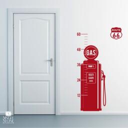 Vintage Gas Pump Growth Chart Nursery Vinyl Wall Decal - thumbnail 2