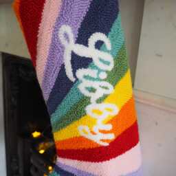 Custom Rainbow Stripe Christmas Stocking - thumbnail 2