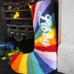 Custom Rainbow Stripe Christmas Stocking - thumbnail 3