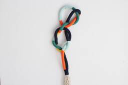 Handmade Cotton Rope Wall Sculpture Knot Art, Contemporary Decor - 35x6.5In, Customizable Colors