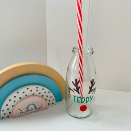 Christmas Bottle - Milk For Santa Eve Box Filler Present Kids Stocking Filler Reindeer Glass - thumbnail 3