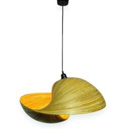 Bamboo Double Sea Shell Lampshade 60cm, Extra Large Twin Pendant - thumbnail 2