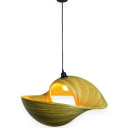 Bamboo Double Sea Shell Lampshade 60cm, Extra Large Twin Pendant - thumbnail 4