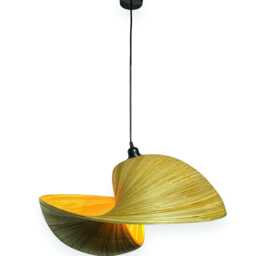 Bamboo Double Sea Shell Lampshade 60cm, Extra Large Twin Pendant - thumbnail 3