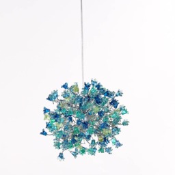 Hand Made Hanging Pendant Lighting With Sea Color Flowers - thumbnail 2