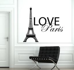 Wall Decal Paris France Eiffel Tower Quote City Love Vinyl Sticker 1843Dz - thumbnail 1