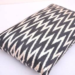 Black Chevron Ikat Pillow Cover, Handloom Woven Cushion - 14x23 Inches - thumbnail 2