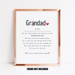 Grandad Definition Art Print, Sentimental Gift, Gift For Any Occasion, Birthday Appreciation - thumbnail 1