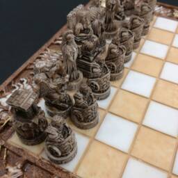 Chess Board Alabaster Set Ancient Greece Themed Chessboard 45x45 - thumbnail 2