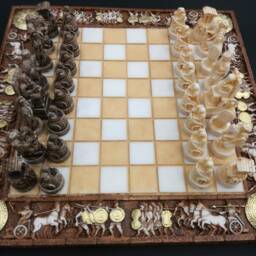 Chess Board Alabaster Set Ancient Greece Themed Chessboard 45x45 - thumbnail 3