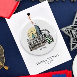 Vienna Austria Personalised Christmas Tree Ceramic Ornament Decoration Gift Present Festive Decor Souvenir Holiday Custom Xmas Bauble - thumbnail 3