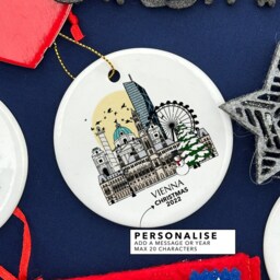Vienna Austria Personalised Christmas Tree Ceramic Ornament Decoration Gift Present Festive Decor Souvenir Holiday Custom Xmas Bauble - thumbnail 2