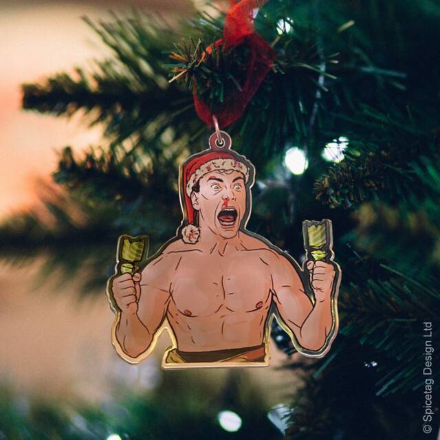 Jcvd Acrylic Christmas Tree Ornament Xmas Hanging Character Face Festive Merry Movie Film Colourful Plastic Muscles From Bussels