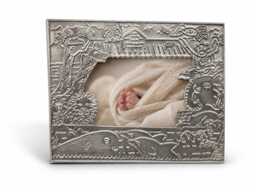 Noah's Ark Pewter Photo Frame 6x4, Handcrafted Nursery Picture Frame, Baby Gift - thumbnail 1