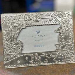 Noah's Ark Pewter Photo Frame 6x4, Handcrafted Nursery Picture Frame, Baby Gift - thumbnail 2