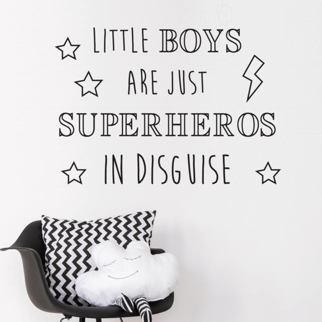 Wall Stickers Superheroes Quote - Boys Bedroom Superhero Decals Home Decor Tattoo Decals - image 1