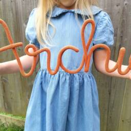 Personalised Knitted Wire Name Sign, Nursery Wall Decor, Baby Gift UK - thumbnail 2