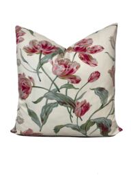 Colefax & Fowler Primavera Pink/Green Cushion Cover Pillow Double Sided - thumbnail 1