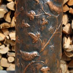 Handmade Copper Umbrella Stand Sparrows On Branches - thumbnail 2