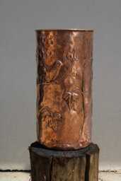 Handmade Copper Umbrella Stand Sparrows On Branches - thumbnail 1
